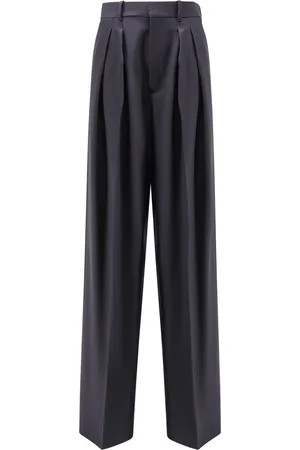 Saint Laurent Certified Wool Trousers With Wide Leg