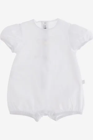 Il gufo Stretch Cotton Sleepsuit With Bow