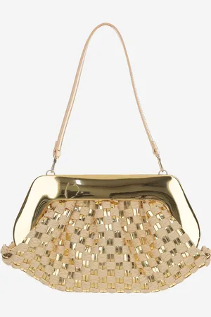 THEMOIRÈ Emera Micro Weaved Straw Laminated Clutch Bag