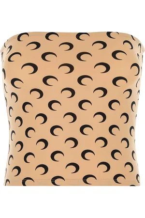 Marine Serre Printed Stretch Nylon Crop Top