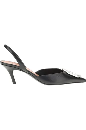 Amina Muaddi Leather Slingback Pumps