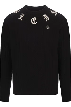 Philipp Plein Wool & Cashemere Round Neck Pullover In Black