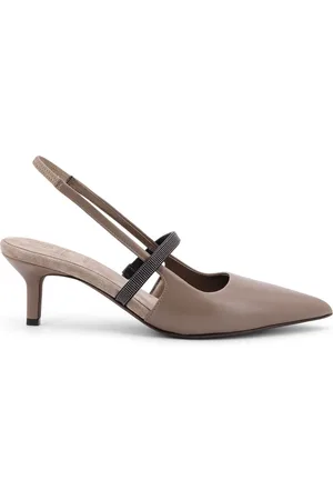 Brunello Cucinelli City Leather Slingback Decollete