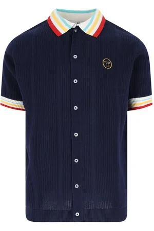 Sergio Tacchini Striped Collar Knit Top