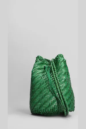 Dragon Diffusion Pompom Double Jump Shoulder Bag In Leather