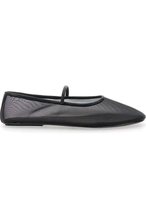 Jeffrey Campbell Swan-lake Ballet Shoes With Strap And Semi Sheer Design In Mesh Woman