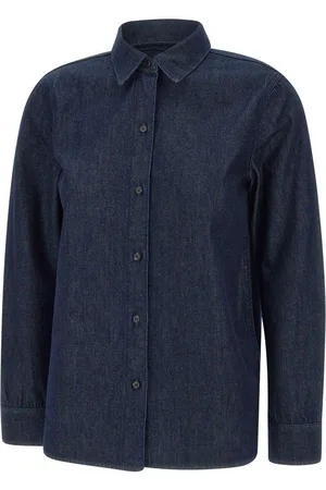 THEORY Drape Button-up Denim Shirt