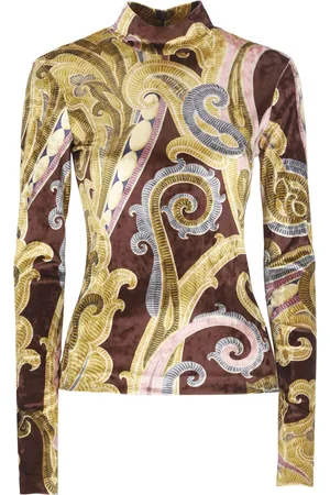 Etro Paisley Print Viscose Mock-neck Top