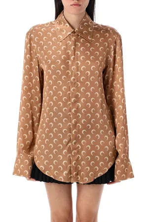 Marine Serre Moon-jacquard Buttoned Shirt