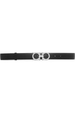 Salvatore Ferragamo Black Leather Gancini Belt