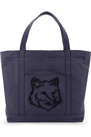Maison Kitsuné Canvas Handbag With Fox Head Embroidery