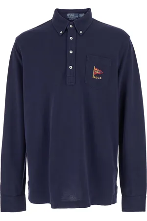 Ralph Lauren Blue Polo With Classic Collar And Embroidered Logo On The Front In Cotton Man