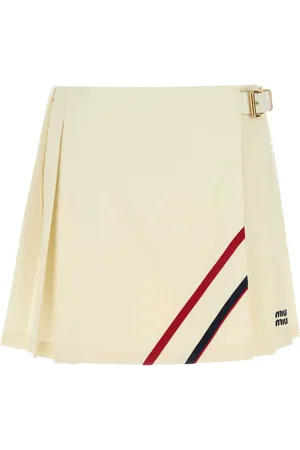 Miu Miu Cream Canvas Mini Skirt