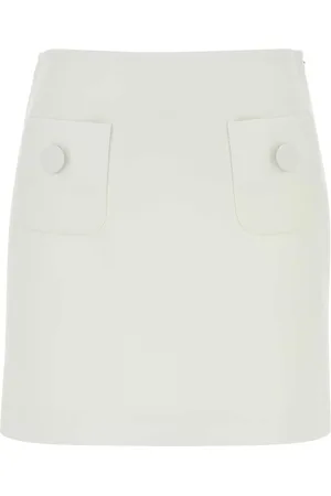 Max Mara White Triacetate Blend Pagine Mini Skirt