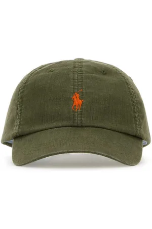 Ralph Lauren Army Green Linen Baseball Cap
