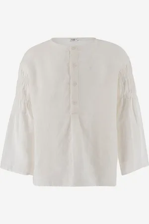 Il gufo Linen Shirt With Gathers