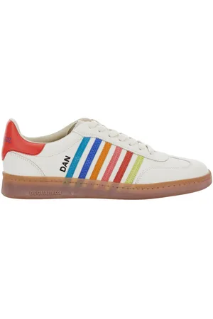 Dsquared2 Low Top Sneaker With Logo On The Tongue And Contrast Heel Tab With Logo In Leather Man