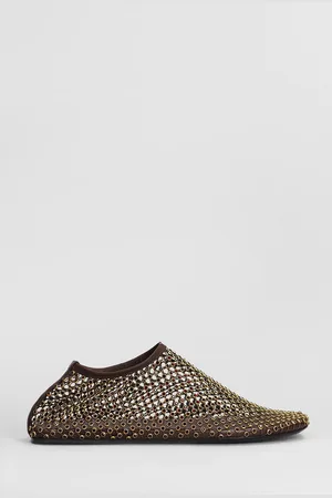 CHRISTOPHER ESBER Minette Crystal Flat Ballet Flats In Nylon