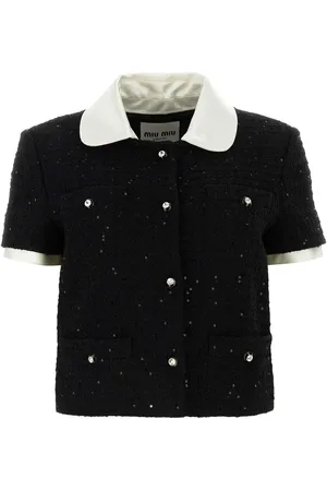 Miu Miu Black Bouclã Cardigan