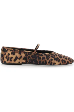 Jeffrey Campbell Dancerina Ballet Shoes With Strap And Leopard Print In Tech Fabric Woman