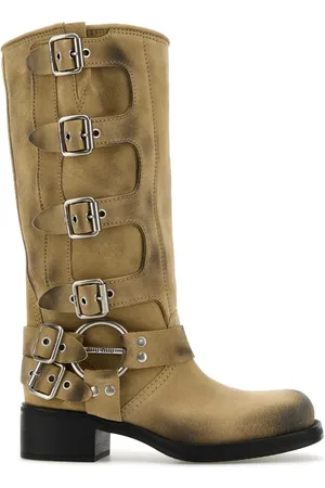Miu Miu Beige Suede Boots