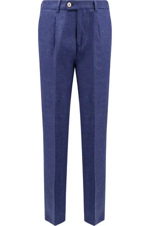 Brunello Cucinelli Linen, Wool And Silk Trousers With Pinces