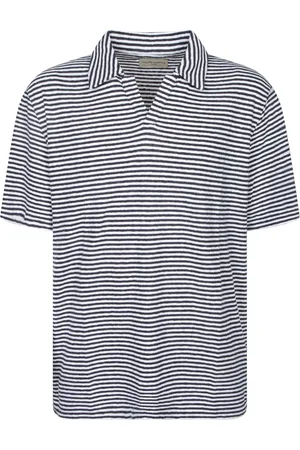 OFFICINE GENERALE And White Striped Polo Shirt