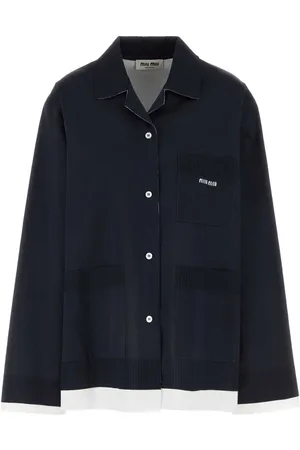 Miu Miu Navy Blue Silk Shirt