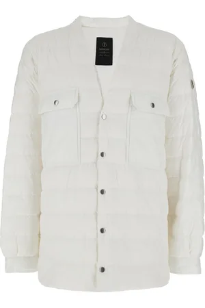 Moncler Down Jacket With Logo Patch On The Sleeve And Snap Buttons In Tech Fabric Man