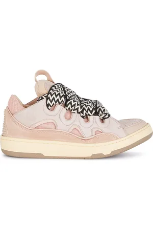 Lanvin Multicolor Leather And Fabric Curb Sneakers