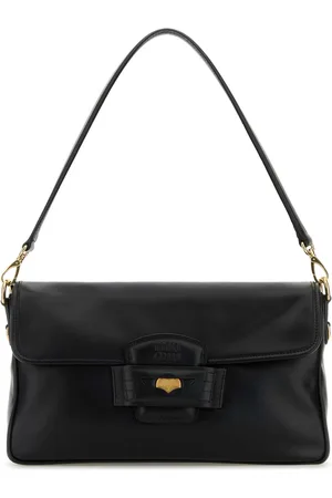 Miu Miu Black Leather Penny Shoulder Bag