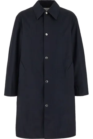 Ami Navy Blue Cotton Coat