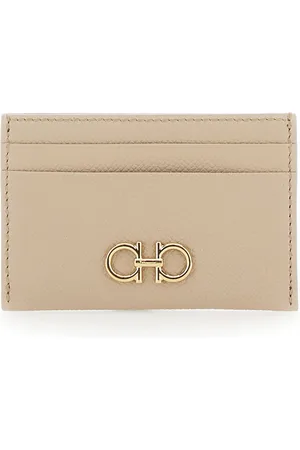 Salvatore Ferragamo Card-holder With Gancini Detail In Hammered Leather Woman