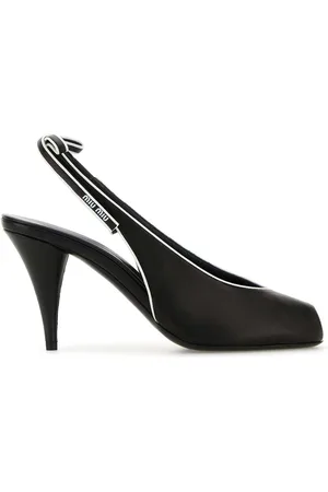 Miu Miu Black Nappa Leather Sandals