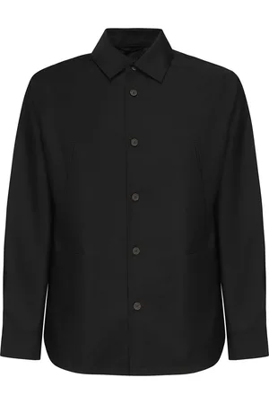 Emporio Armani Shirt Jacket In Cool Super Light Wool