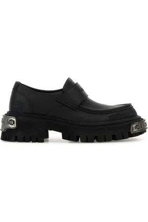 Balenciaga Black Leather Tractor Loafers