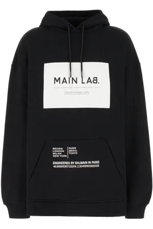 Balmain Drawstring Logo Printed Hoodie