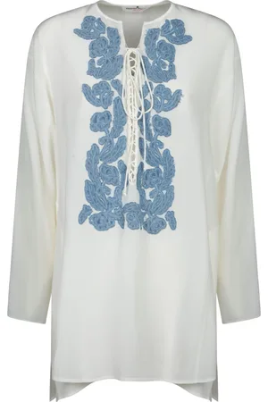 ERMANNO SCERVINO Blouse With Light Blue Embroidery