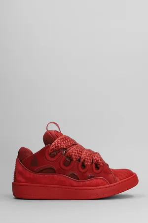 Lanvin Curb Sneakers In Suede And Leather