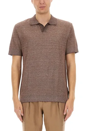 HUGO BOSS Polo Shirt In Cotton, Linen And Silk
