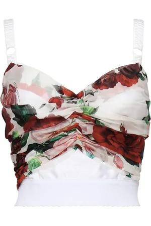 Dolce & Gabbana Pink Print Bustier Top