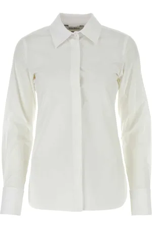 Max Mara White Stretch Poplin Shirt