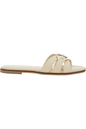 Twin-Set Sandals With Logo Plaque On The Front And Square Toe In Leather Woman