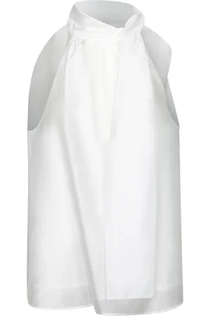 BLANCA Blue Bow Top In Muslin