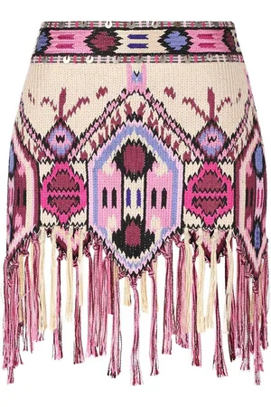 Isabel Marant Yolana Fringed Embroidered Mini Skirt