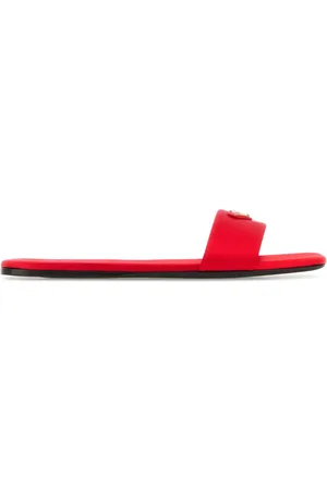 Prada Red Satin Slippers
