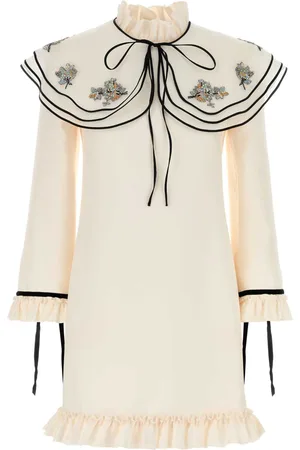 VALENTINO GARAVANI Ivory Wool Blend Mini Dress