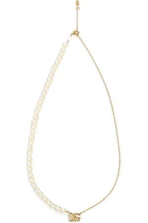 Dolce & Gabbana Chain Necklace With Pearls And Logo