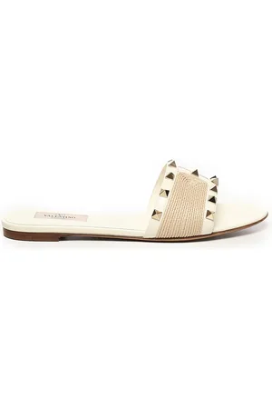 VALENTINO GARAVANI Roman Stud Metallic Leather Sandals