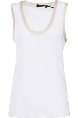 Fabiana Filippi Ribbed Jersey Tank Top With Satin Finishing